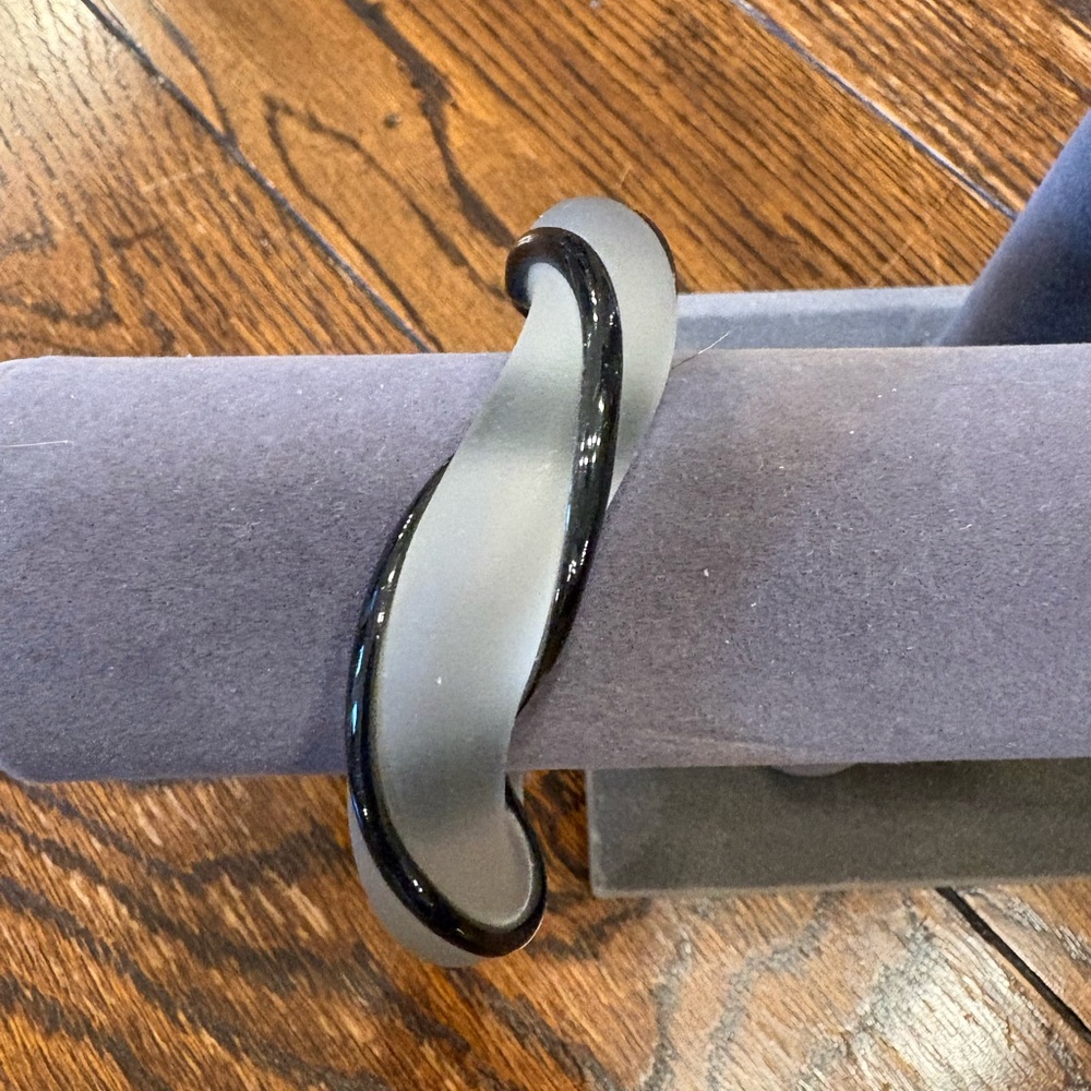 Black and Gray Blown Glass Bracelet
